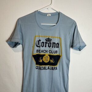 Trueno Corona Beach Club Guadalajara Vintage 80s Blue T-shirt Size Medium